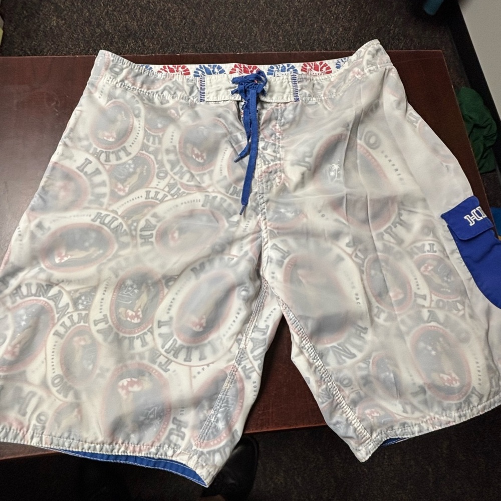 Hinano White and Blue Men's Swim Shorts